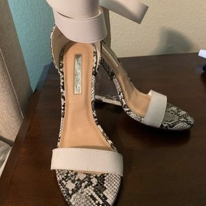 Snake skin clear wedge